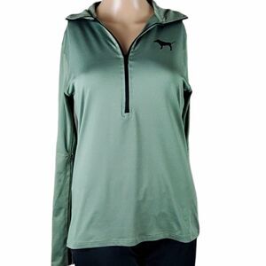 Pink Victoria's Secret Green 3/4 Zip Up Pullover